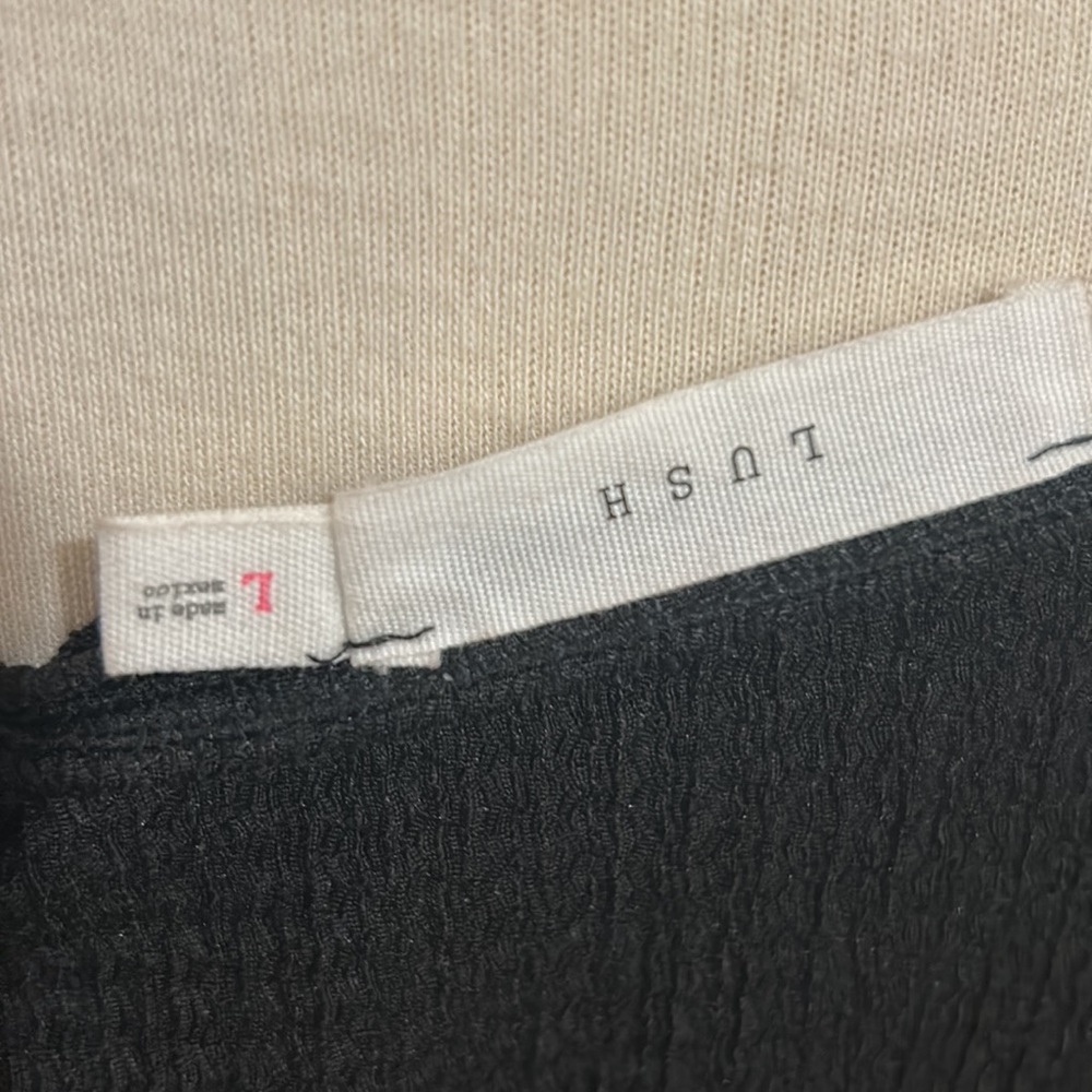 Solid Black Boho Square Neck Long Sleeve Flounce … - image 7